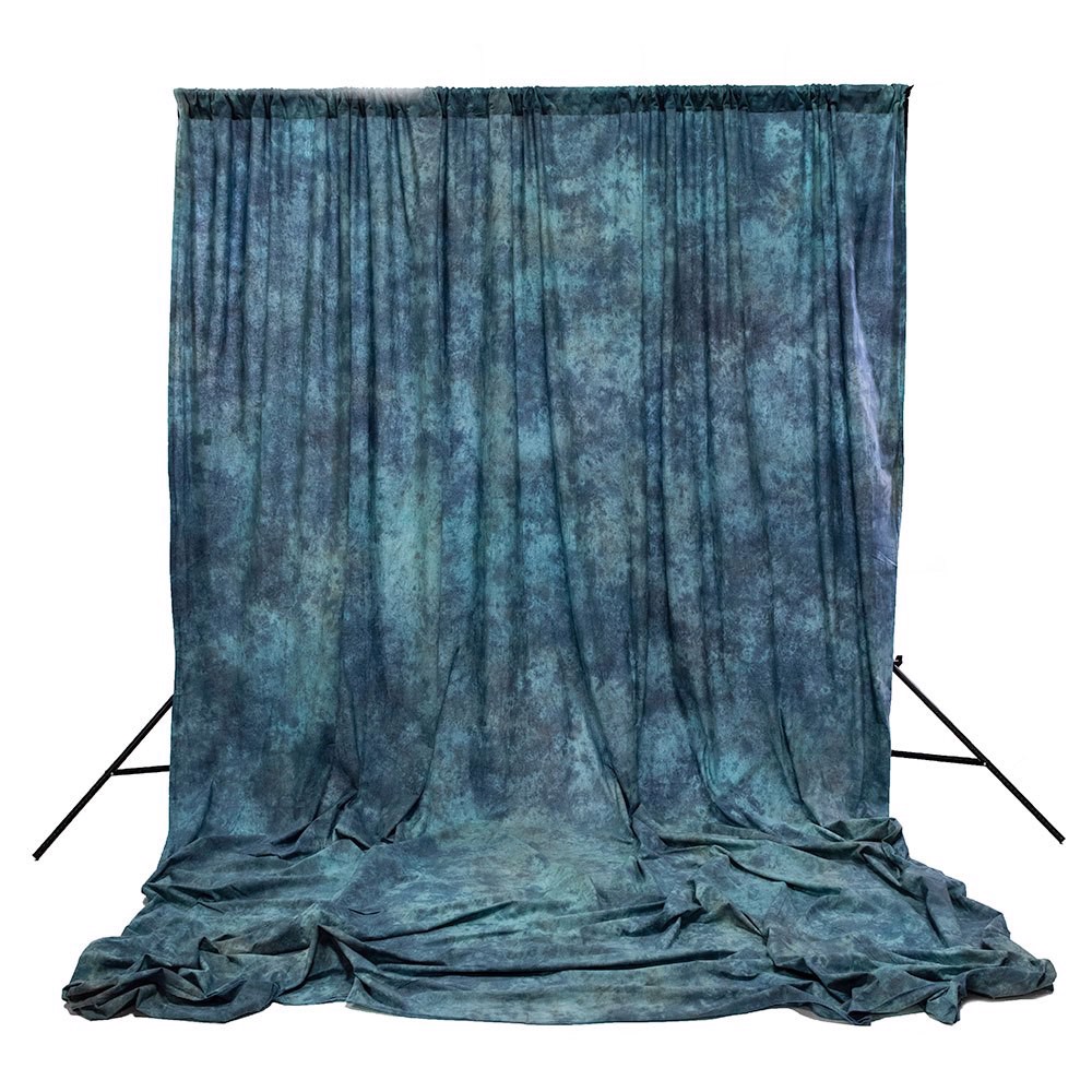 Apex Blue Crushed Muslin Backdrop