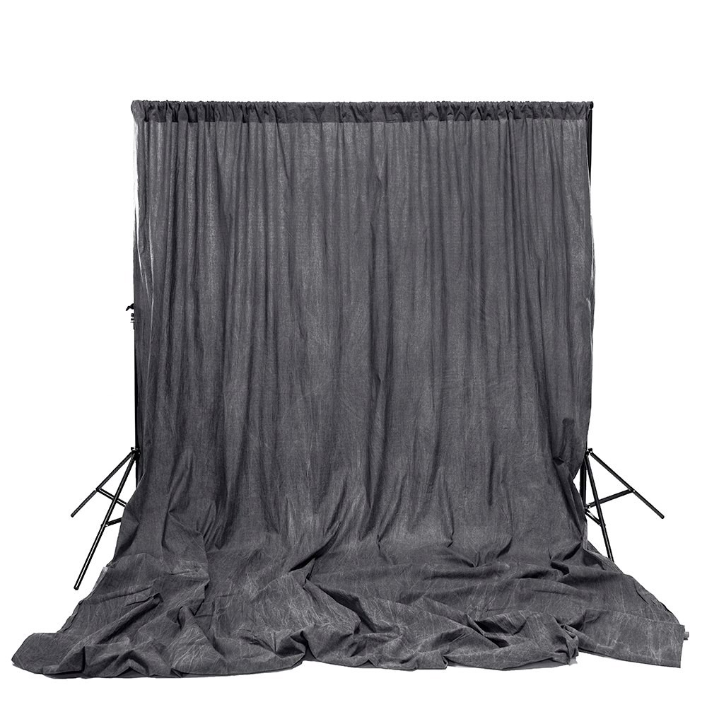 Dark Gray Washed Muslin Backdrop