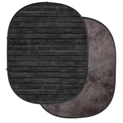 Savage Dark Planks/Light Gray Collapsible Backdrop (5' W x 7' H) SA CB182