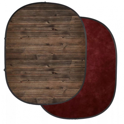 Savage Rustic Planks/Red Collapsible Backdrop (5' W x 7' H) SA CB188