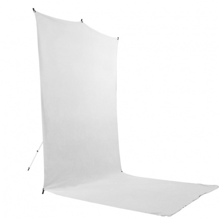Savage White Floor Extended Backdrop Travel Kit (5' W x 12' H) with Stand SA BT01512-KIT